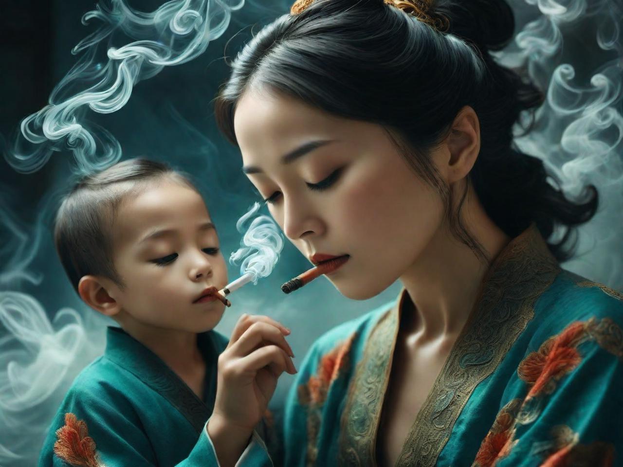 女人梦见儿子抽烟的预兆，心理、文化与现实的交织解读