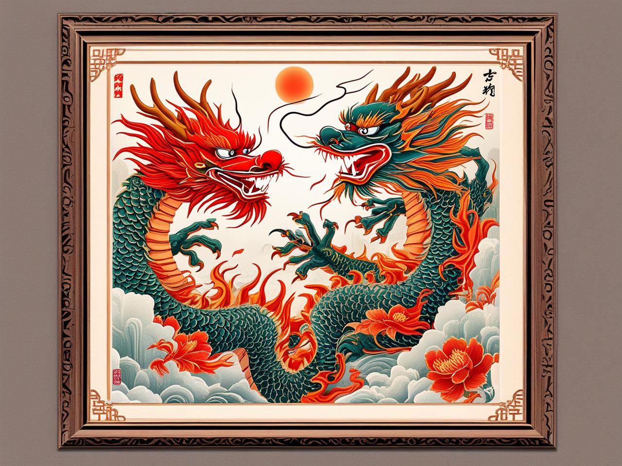 属龙进门挂画，祥瑞入宅，龙韵生辉