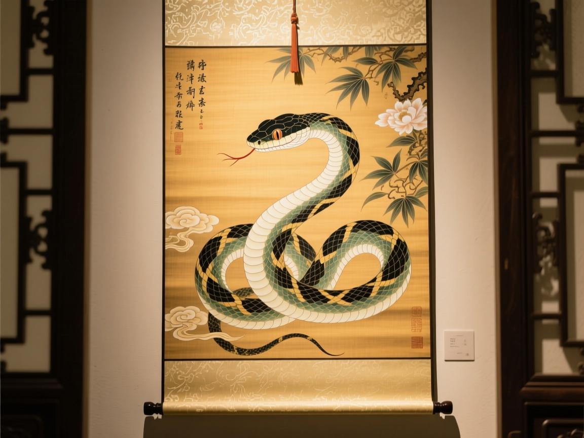 蛇最吉利的挂画，祥瑞寓意的艺术表达