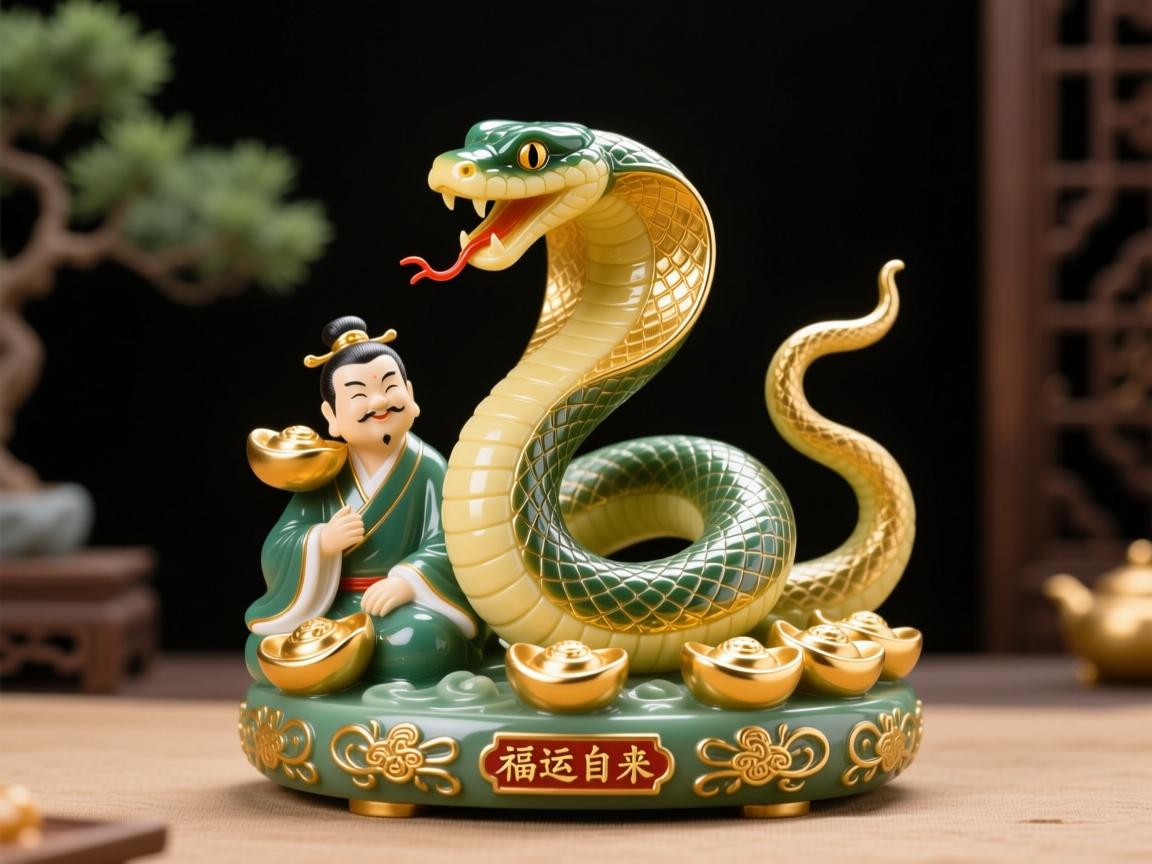 属蛇人最旺摆件，灵蛇盘绕，福运自来