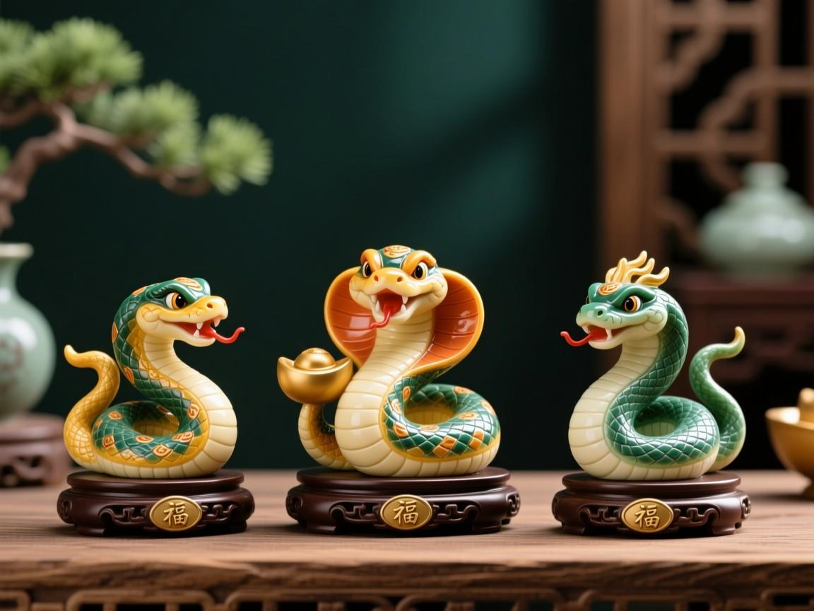 属蛇最旺三个摆件，巧置祥物，转运招福