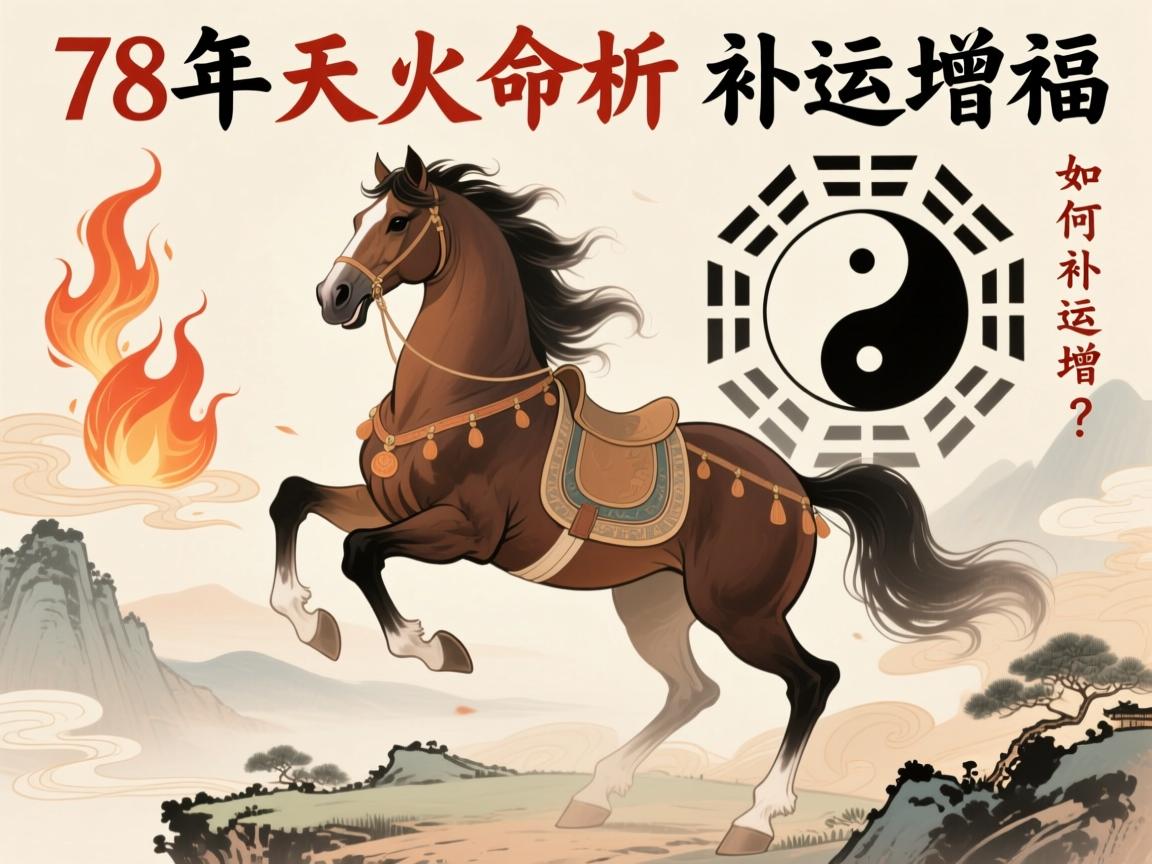 78年属马天上火命解析，五行缺什么？如何补运增福？