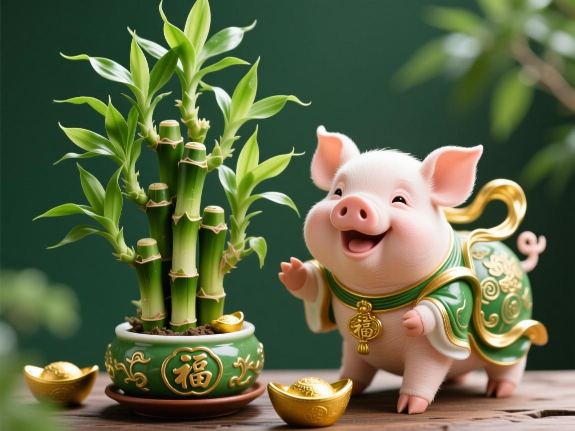 属猪人最佳植物第一名，富贵竹—招财纳福的绿色守护神