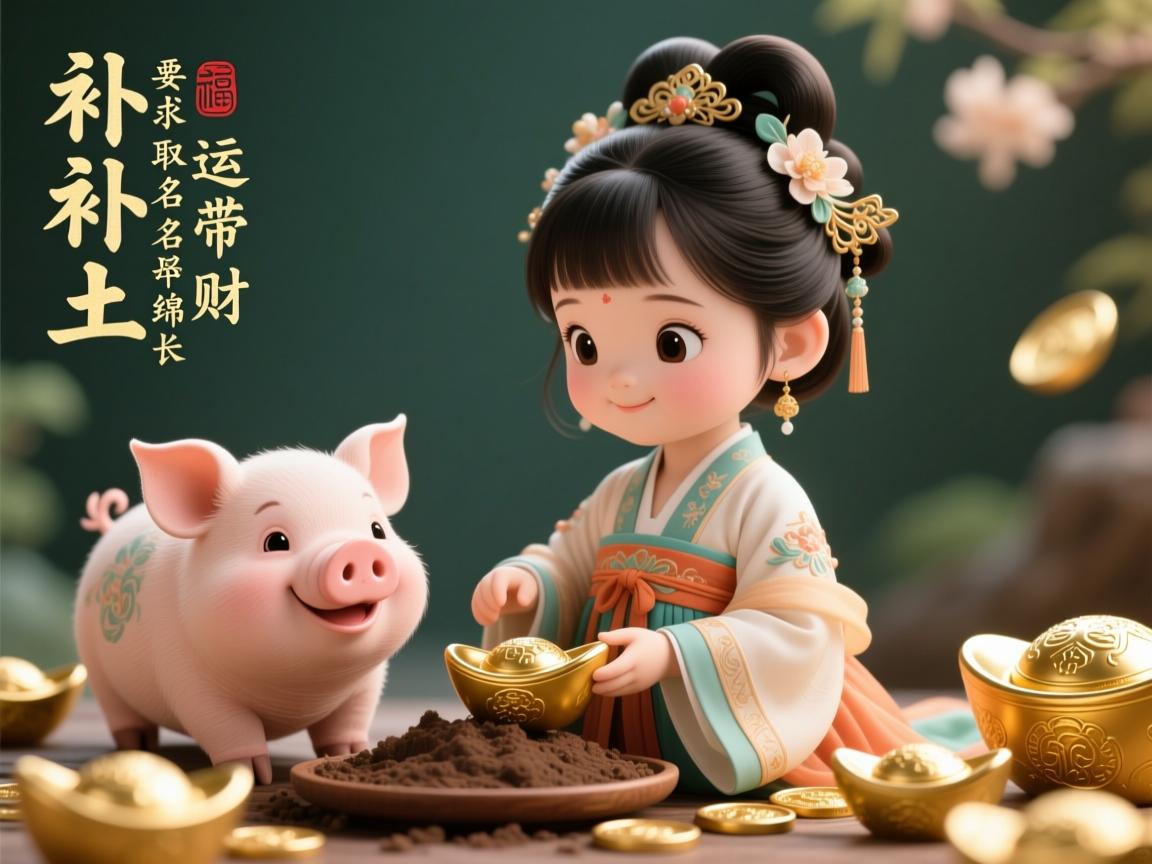 属猪补土又带财的字，为女孩择取福运绵长的名中瑰宝