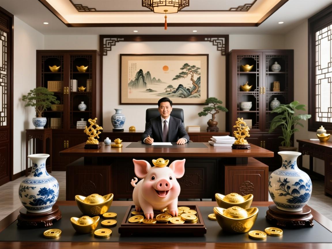属猪人办公室聚财风水布局，巧用摆件催旺事业财运